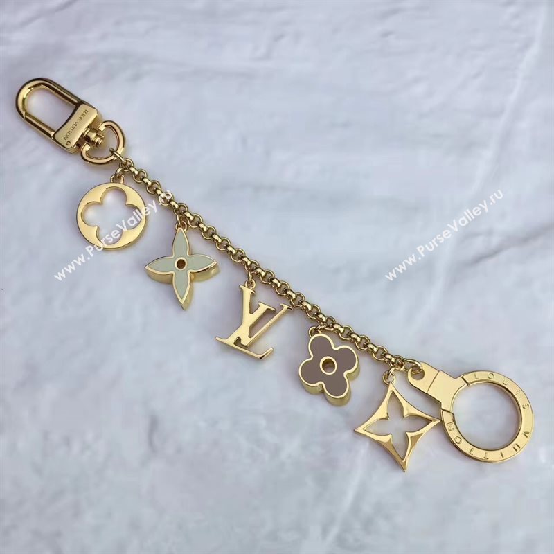 LV Louis Vuitton Fleur De Monogram Bag Charm and Key Holder M65111 6933