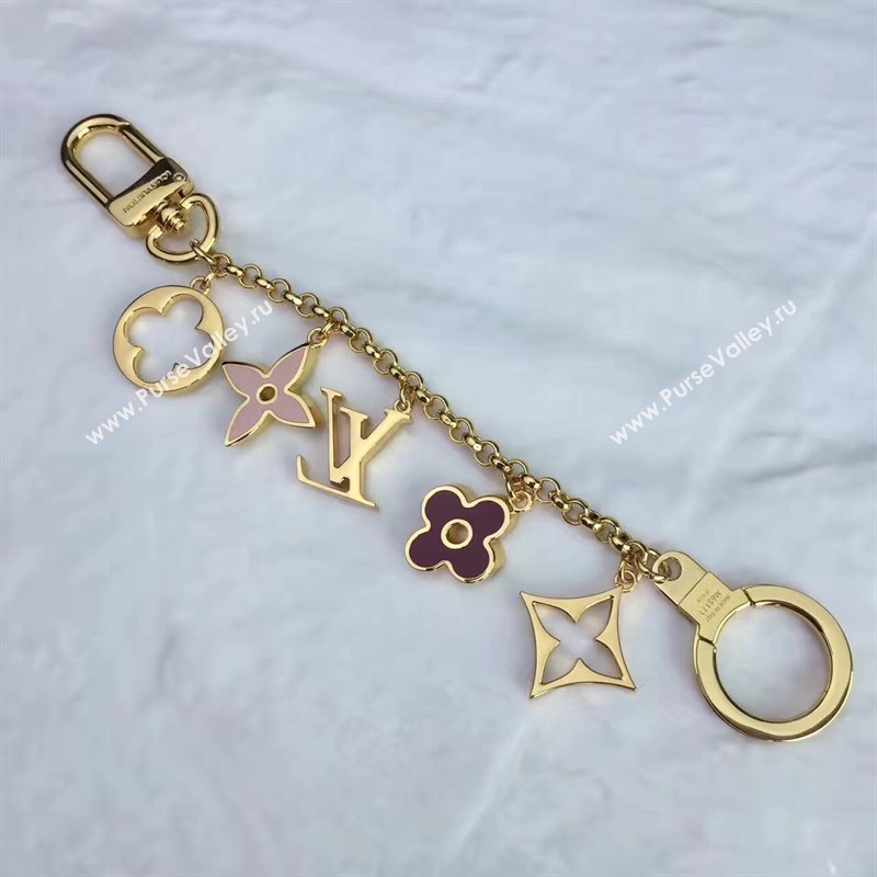 LV Louis Vuitton Fleur De Monogram Bag Charm and Key Holder M65111 6933