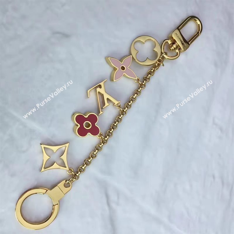 LV Louis Vuitton Fleur De Monogram Bag Charm and Key Holder M65111 6933