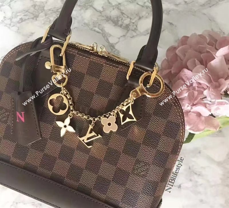 LV Louis Vuitton Fleur De Monogram Bag Charm and Key Holder M65111 6933