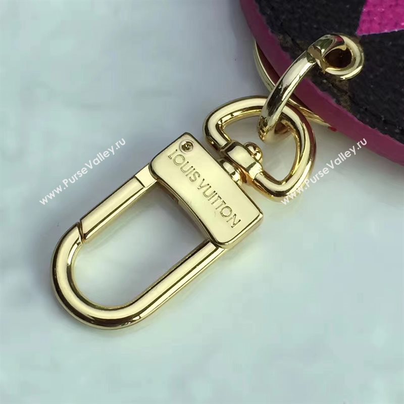LV Louis Vuitton Illustre Flower Bag Charm and Key Holder Rose 6935