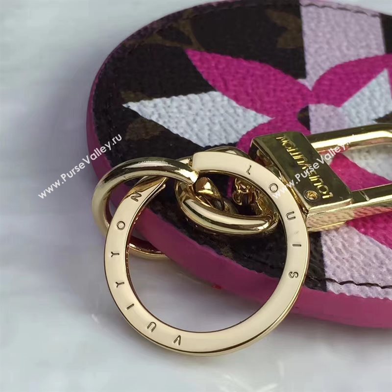 LV Louis Vuitton Illustre Flower Bag Charm and Key Holder Rose 6935