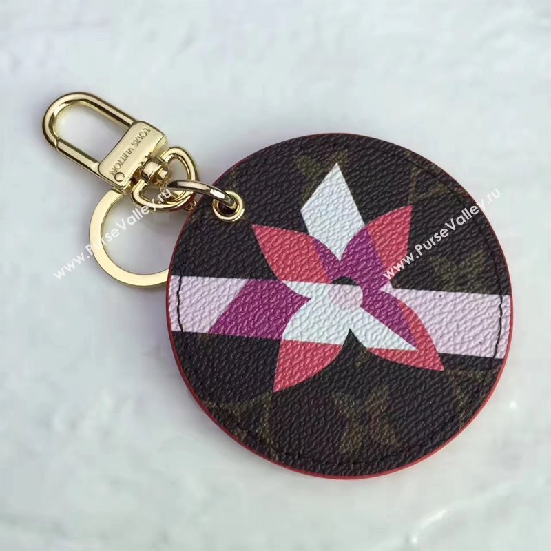 LV Louis Vuitton Illustre Flower Bag Charm and Key Holder Red 6936