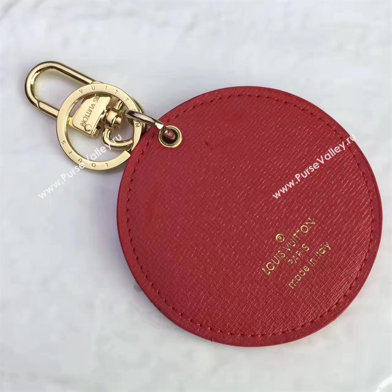 LV Louis Vuitton Illustre Flower Bag Charm and Key Holder Red 6936