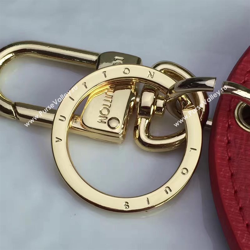 LV Louis Vuitton Illustre Flower Bag Charm and Key Holder Red 6936