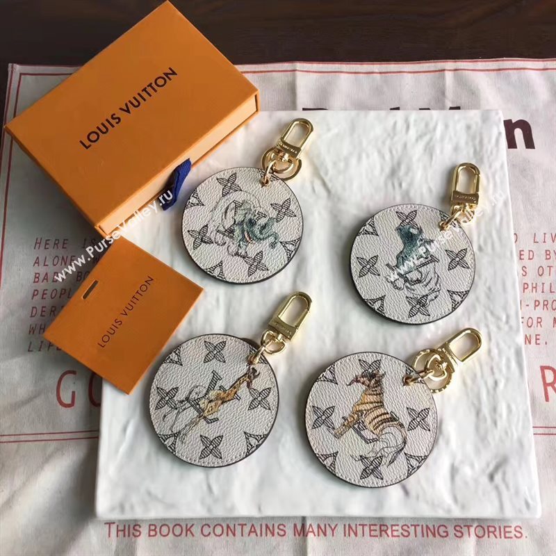 Louis Vuitton LV Animal Bag Charm and Key Holder White Giraffe 6938