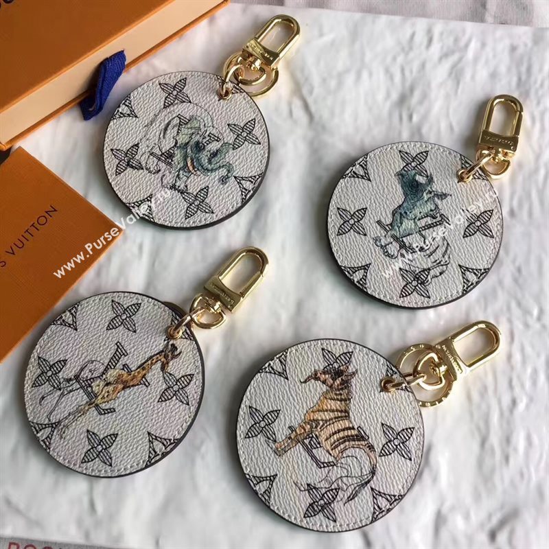Louis Vuitton LV Animal Bag Charm and Key Holder White Giraffe 6938