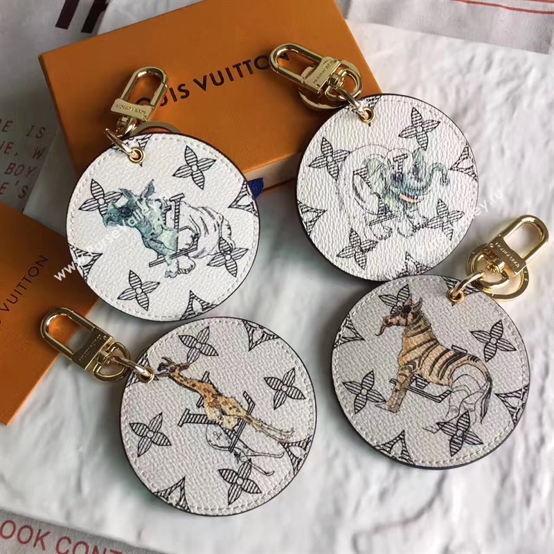 Louis Vuitton LV Animal Bag Charm and Key Holder White Giraffe 6938