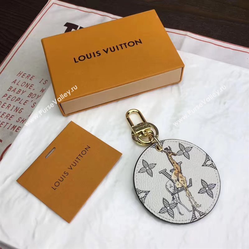 Louis Vuitton LV Animal Bag Charm and Key Holder White Giraffe 6938
