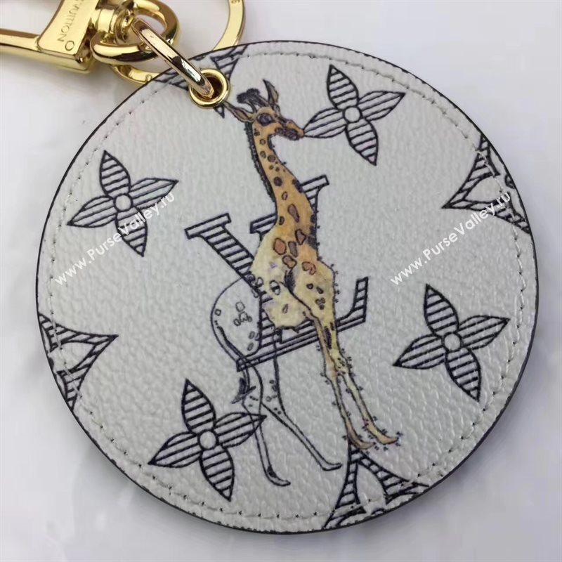 Louis Vuitton LV Animal Bag Charm and Key Holder White Giraffe 6938