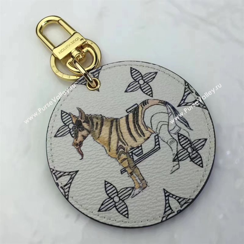 Louis Vuitton LV Animal Bag Charm and Key Holder White Horse 6939