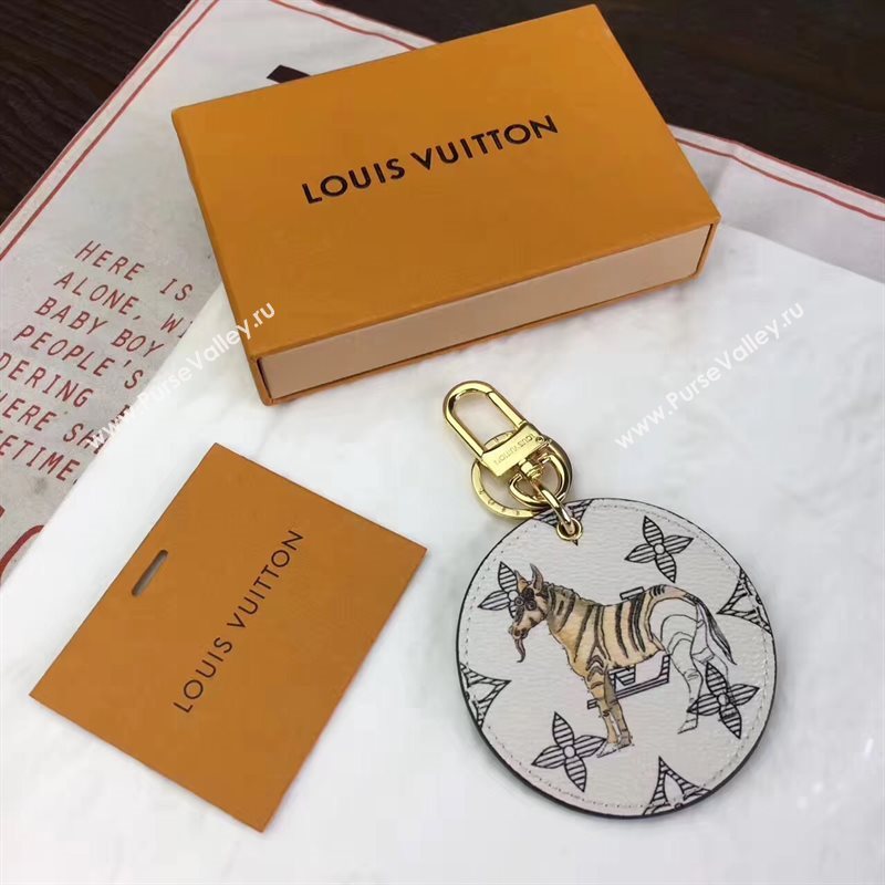 Louis Vuitton LV Animal Bag Charm and Key Holder White Horse 6939