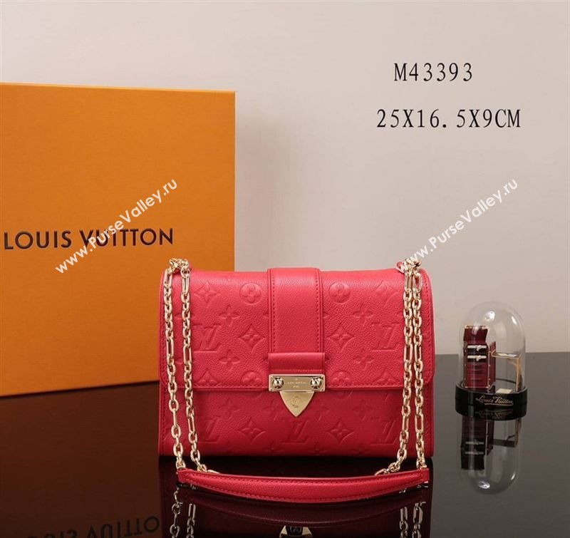 LV Louis Vuitton Saint Sulpice Monogram Real Leather Handbag M43393 Bag Red