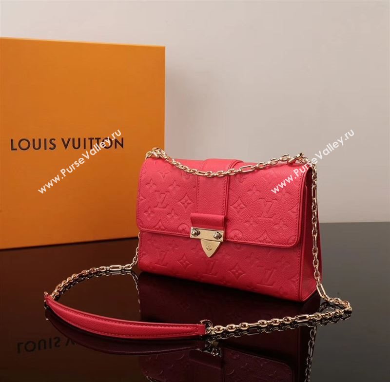LV Louis Vuitton Saint Sulpice Monogram Real Leather Handbag M43393 Bag Red
