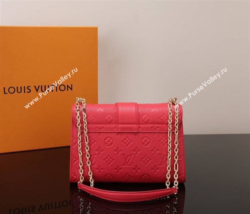 LV Louis Vuitton Saint Sulpice Monogram Real Leather Handbag M43393 Bag Red