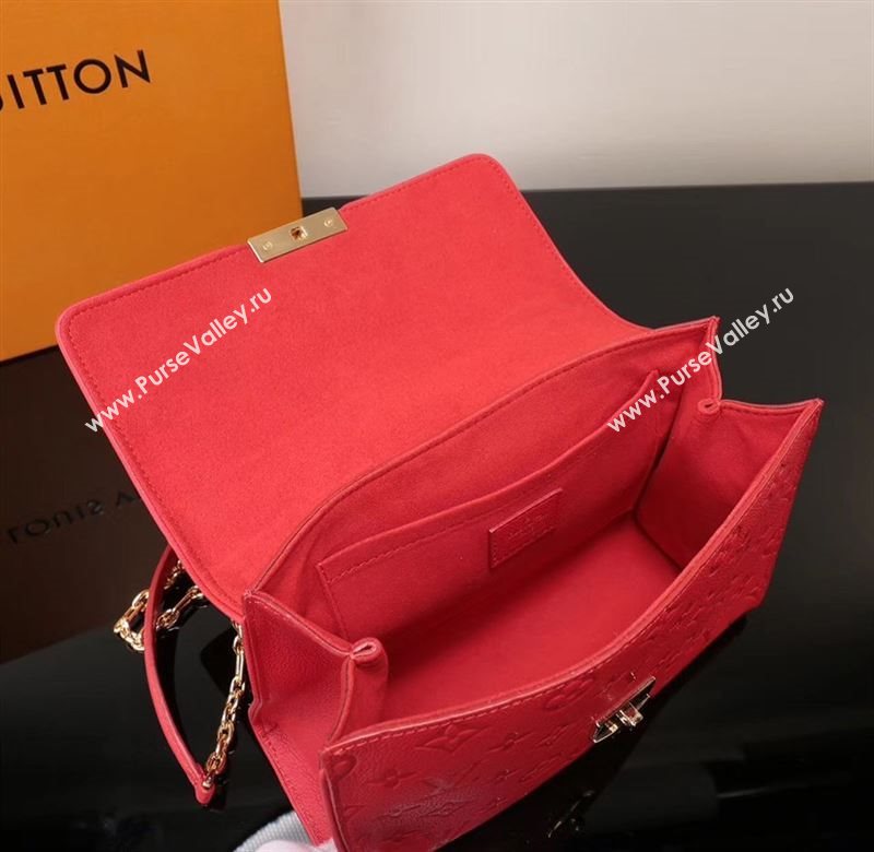 LV Louis Vuitton Saint Sulpice Monogram Real Leather Handbag M43393 Bag Red