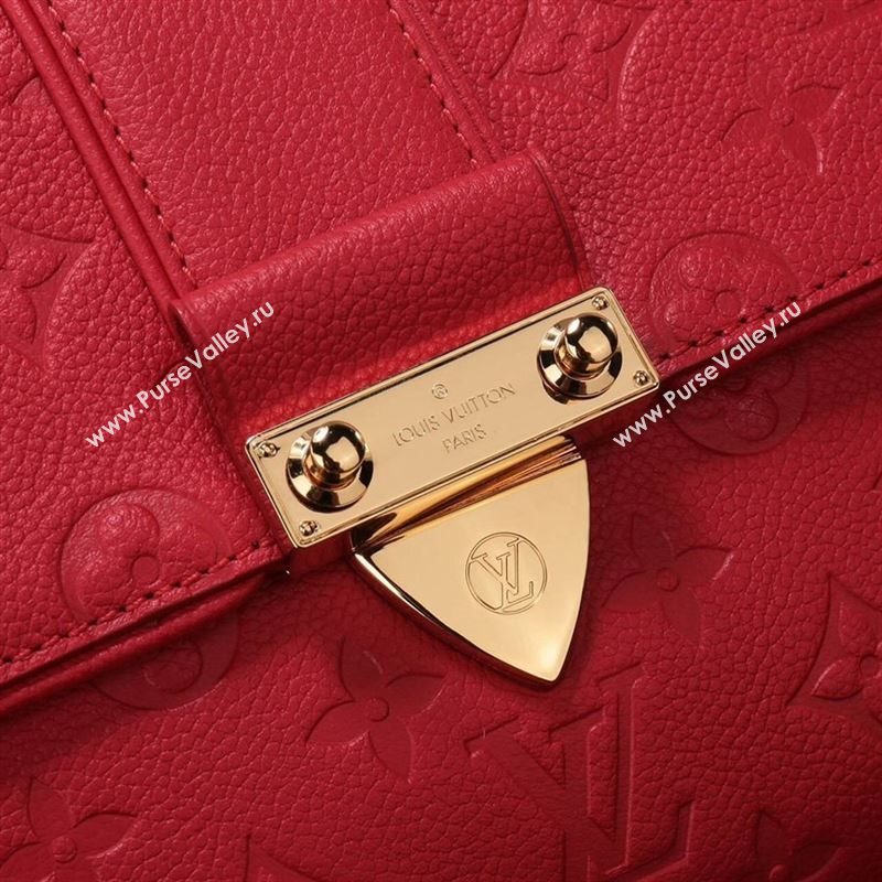 LV Louis Vuitton Saint Sulpice Monogram Real Leather Handbag M43393 Bag Red