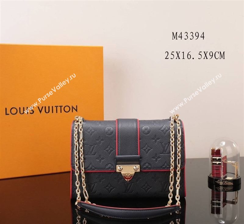 LV Louis Vuitton Saint Sulpice Monogram Real Leather Handbag M43394 Bag Black