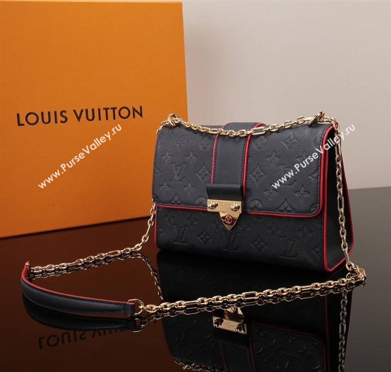 LV Louis Vuitton Saint Sulpice Monogram Real Leather Handbag M43394 Bag Black