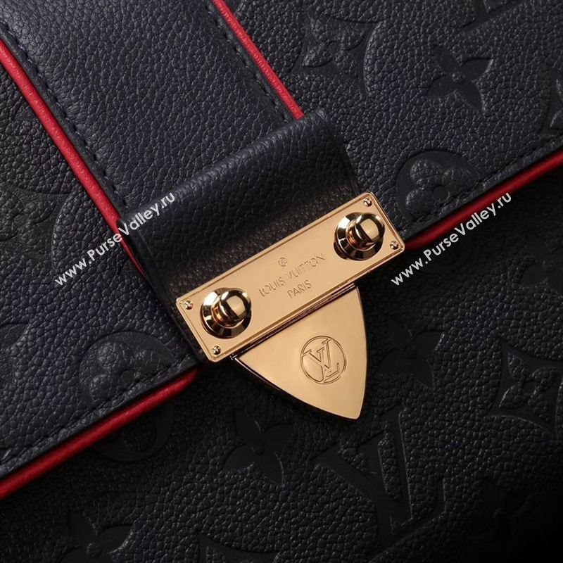 LV Louis Vuitton Saint Sulpice Monogram Real Leather Handbag M43394 Bag Black