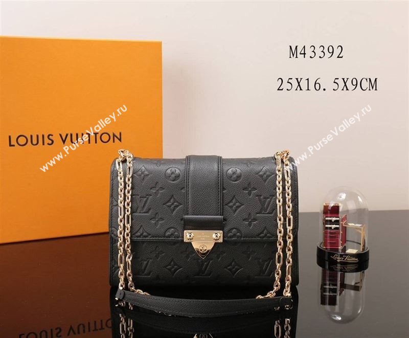 LV Louis Vuitton Saint Sulpice Monogram Real Leather Handbag M43392 Bag Black