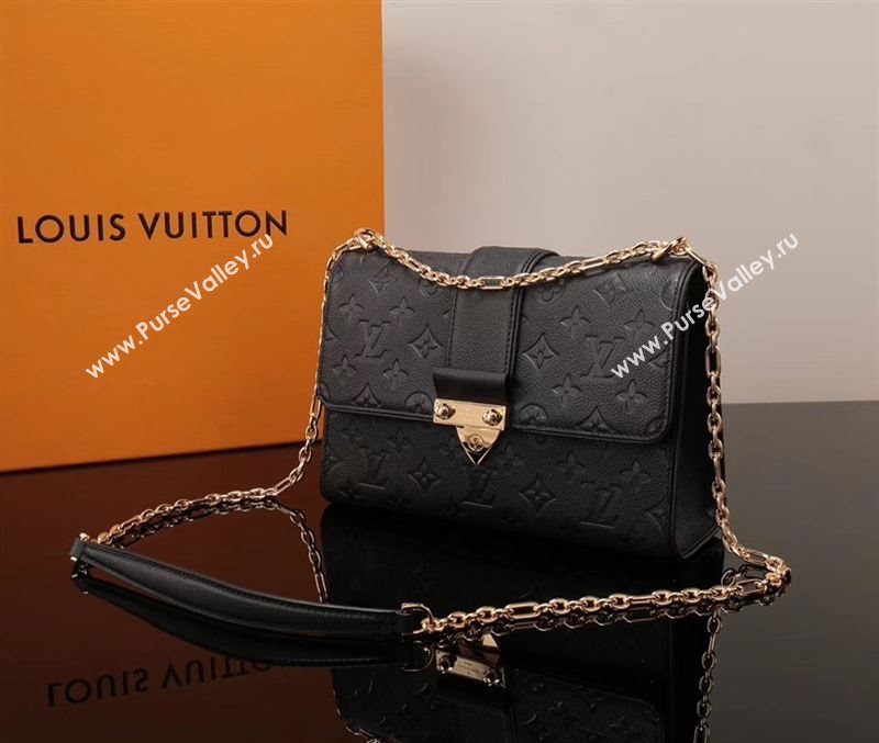 LV Louis Vuitton Saint Sulpice Monogram Real Leather Handbag M43392 Bag Black