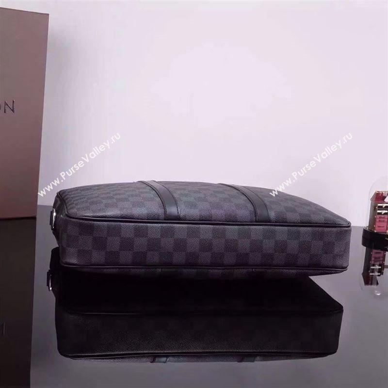 LV Louis Vuitton Porte-Documents Voyage Messenger Handbag N41478 Damier Graphite Bag