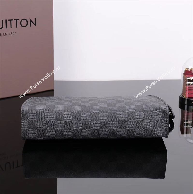 LV Louis Vuitton Pochette Voyage Clutch Handbag N41696 Damier Graphite Bag