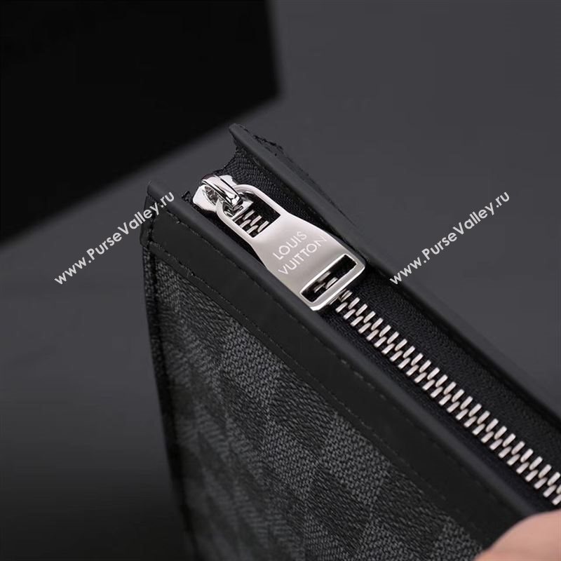 LV Louis Vuitton Pochette Voyage Clutch Handbag N41696 Damier Graphite Bag