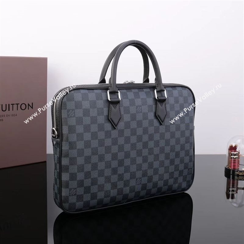 LV Louis Vuitton Dandy Slim Documents Messenger Bag N63298 Damier Graphite Handbag