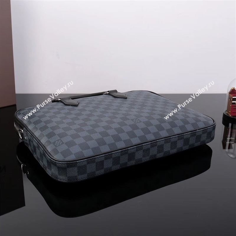 LV Louis Vuitton Dandy Slim Documents Messenger Bag N63298 Damier Graphite Handbag