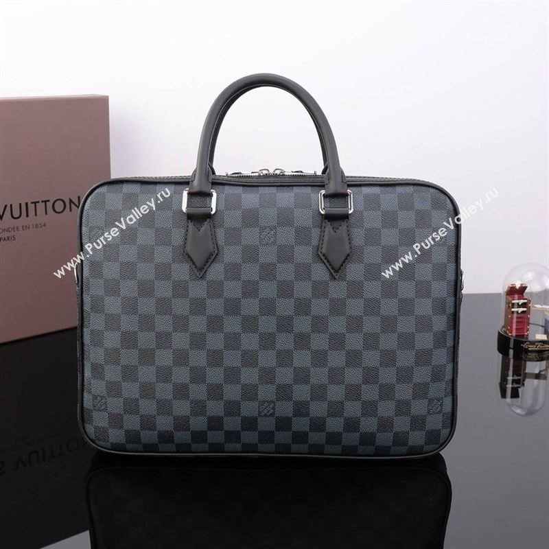 LV Louis Vuitton Dandy Slim Documents Messenger Bag N63298 Damier Graphite Handbag