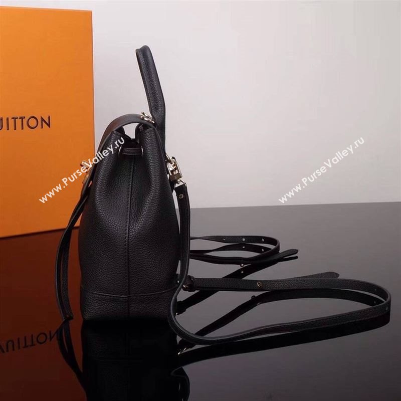 LV Louis Vuitton M54573 Lockme Mini Backpack Real Leather Bag Black