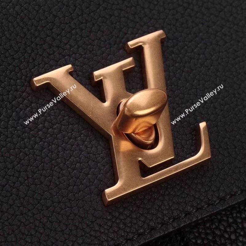 LV Louis Vuitton M54573 Lockme Mini Backpack Real Leather Bag Black