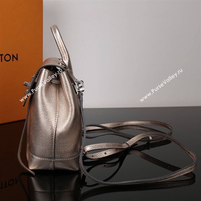 LV Louis Vuitton M54575 Lockme Mini Backpack Real Leather Bag Gold