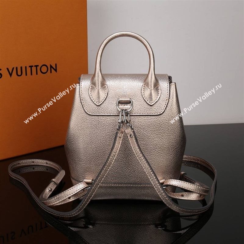 LV Louis Vuitton M54575 Lockme Mini Backpack Real Leather Bag Gold