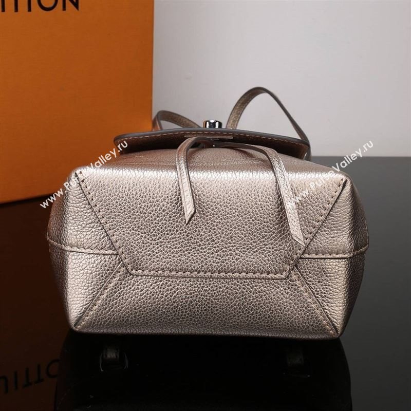 LV Louis Vuitton M54575 Lockme Mini Backpack Real Leather Bag Gold
