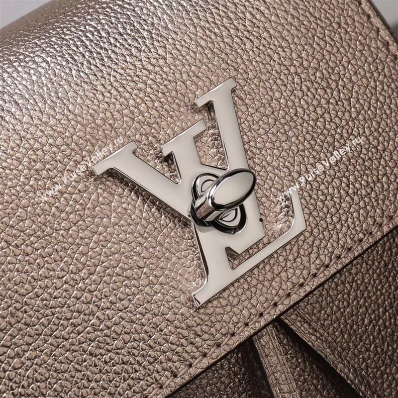 LV Louis Vuitton M54575 Lockme Mini Backpack Real Leather Bag Gold