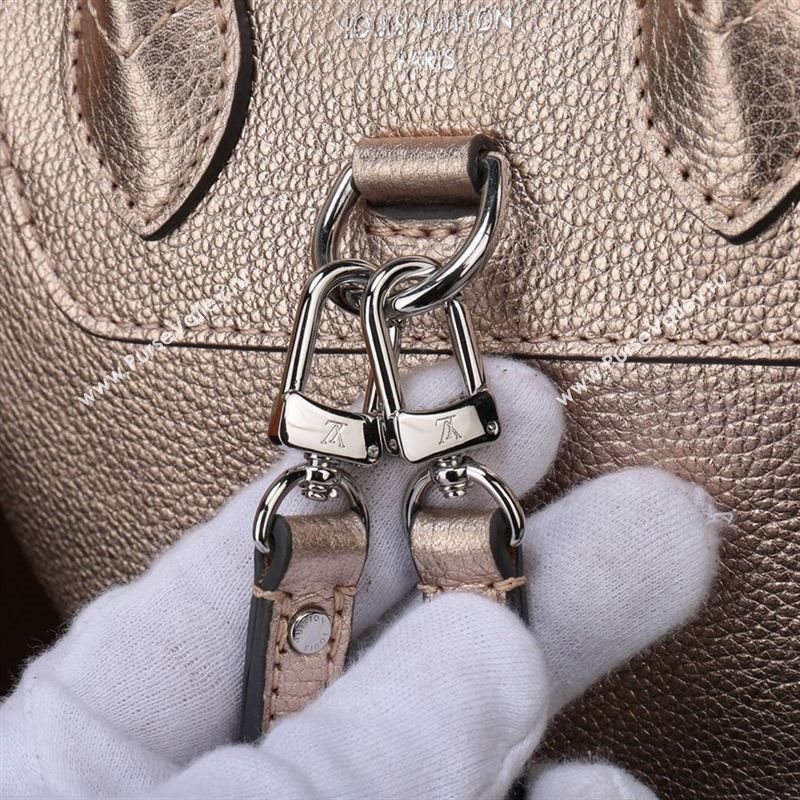 LV Louis Vuitton M54575 Lockme Mini Backpack Real Leather Bag Gold