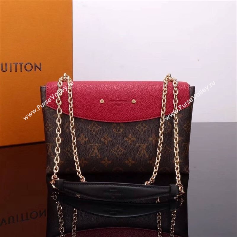 LV Louis Vuitton M43713 Saint Placide Monogram Handbag Leather Bag Red