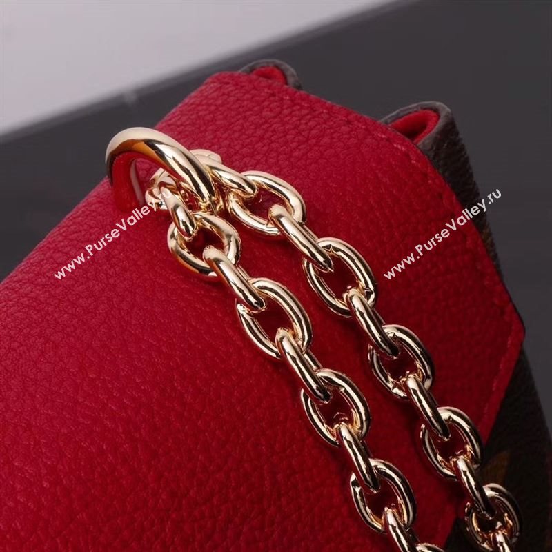 LV Louis Vuitton M43713 Saint Placide Monogram Handbag Leather Bag Red