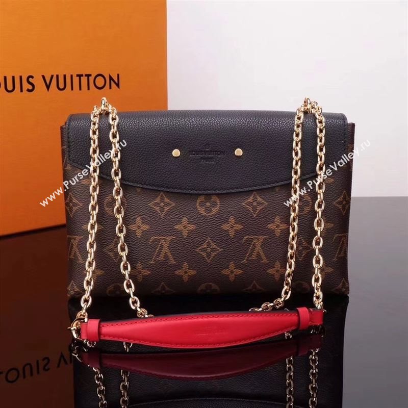 LV Louis Vuitton M43714 Saint Placide Monogram Handbag Leather Bag Black