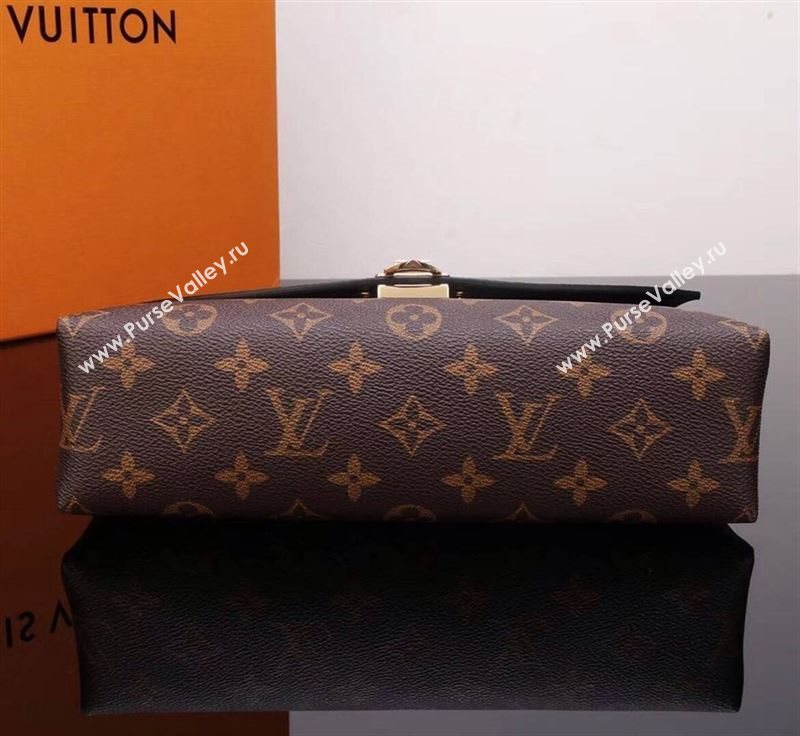 LV Louis Vuitton M43714 Saint Placide Monogram Handbag Leather Bag Black
