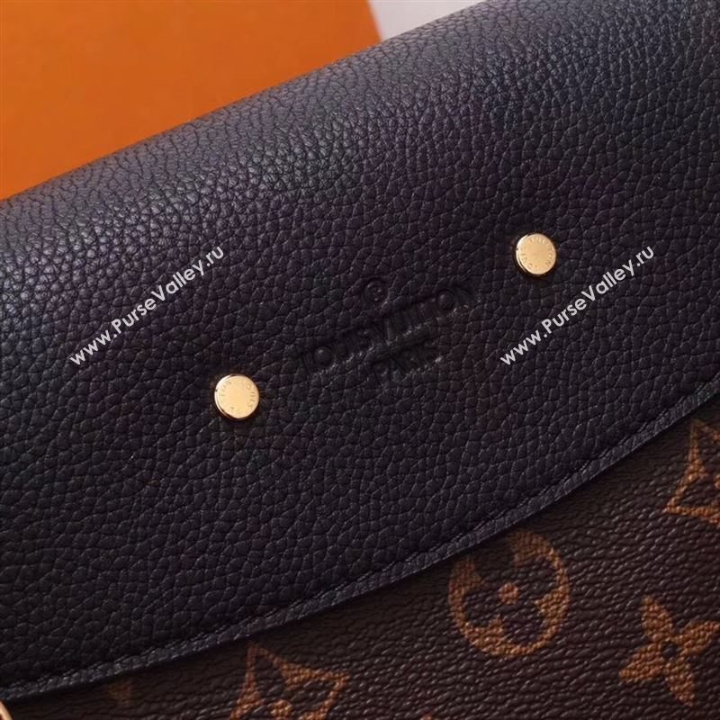 LV Louis Vuitton M43714 Saint Placide Monogram Handbag Leather Bag Black