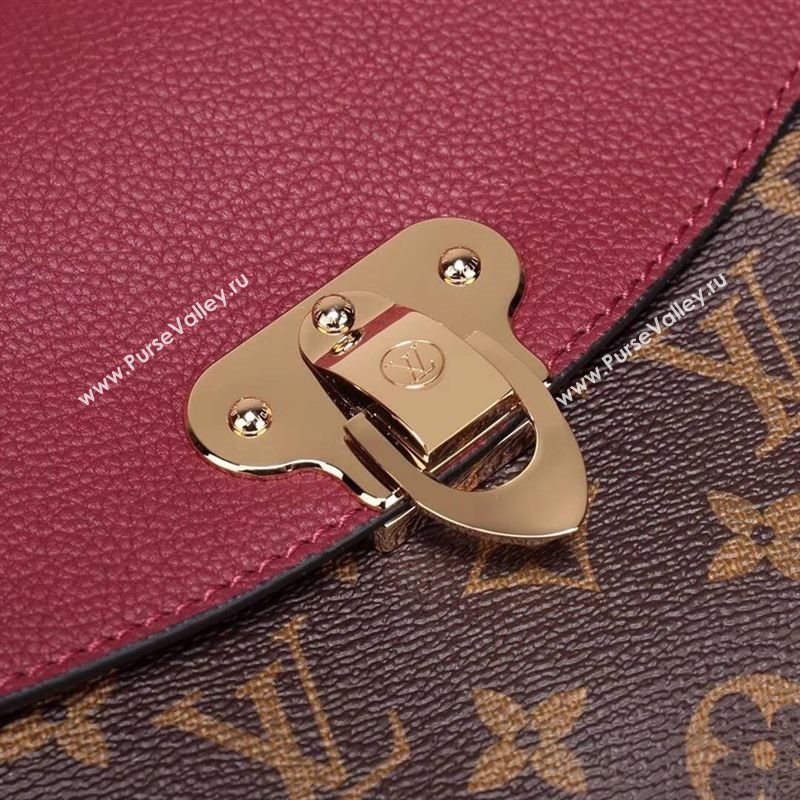 LV Louis Vuitton M43715 Saint Placide Monogram Handbag Leather Bag Maroon