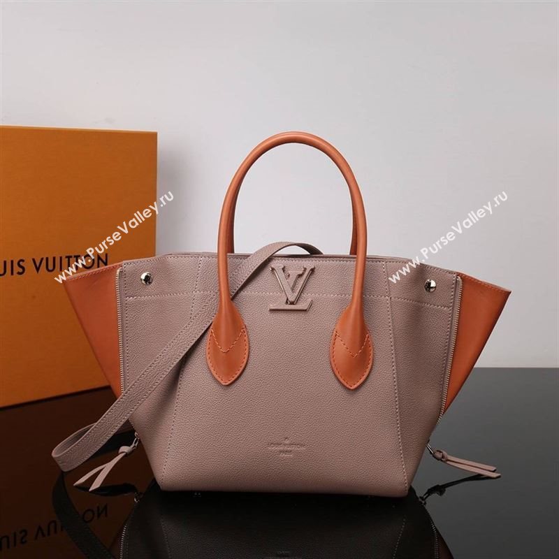 LV Louis Vuitton M54841 Freedom Tote Handbag Real Leather Bag Beige