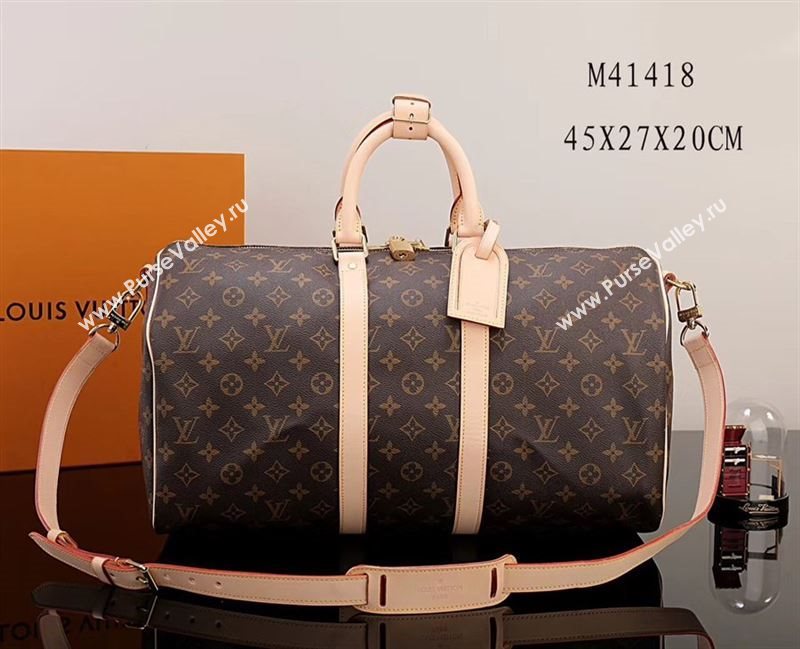 LV Louis Vuitton M41418 Keepall 45 HandBag Monogram Voyage Bag