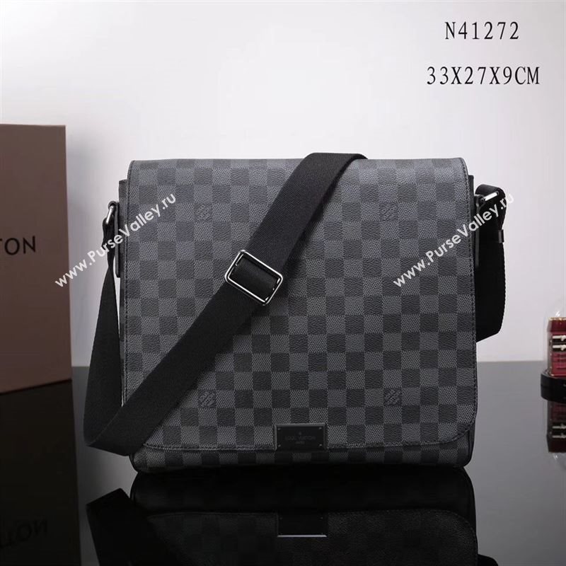 LV Louis Vuitton M41272 District HandBag Damier Graphite Bag