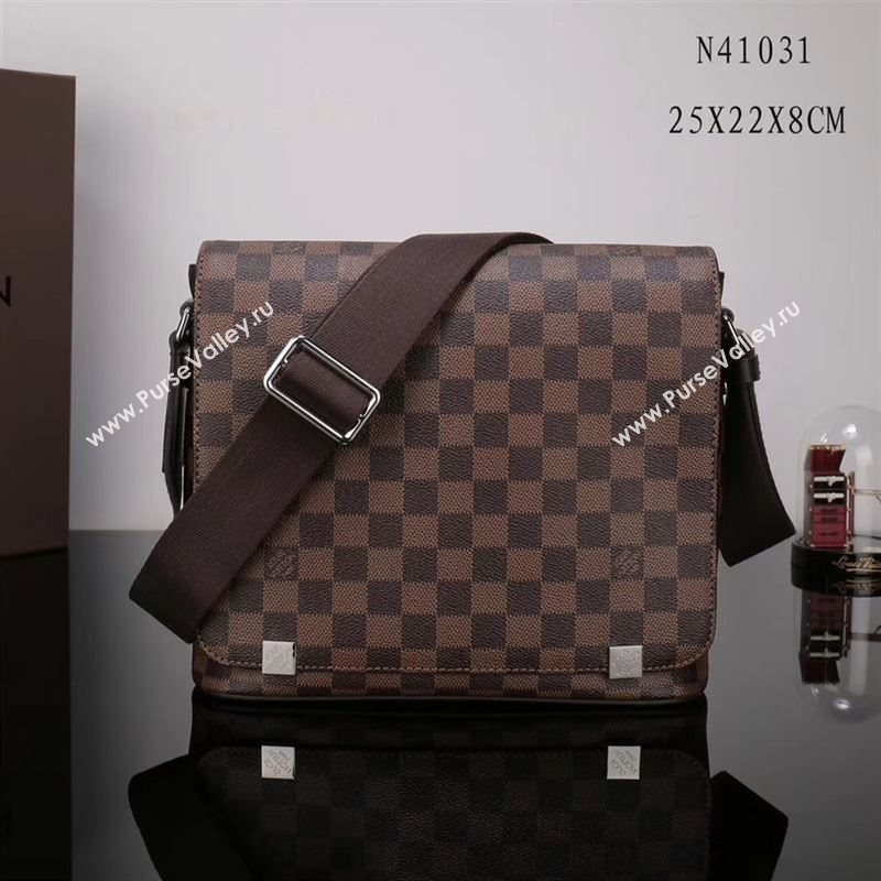 LV Louis Vuitton M41031 District Medium HandBag Damier Graphite Bag
