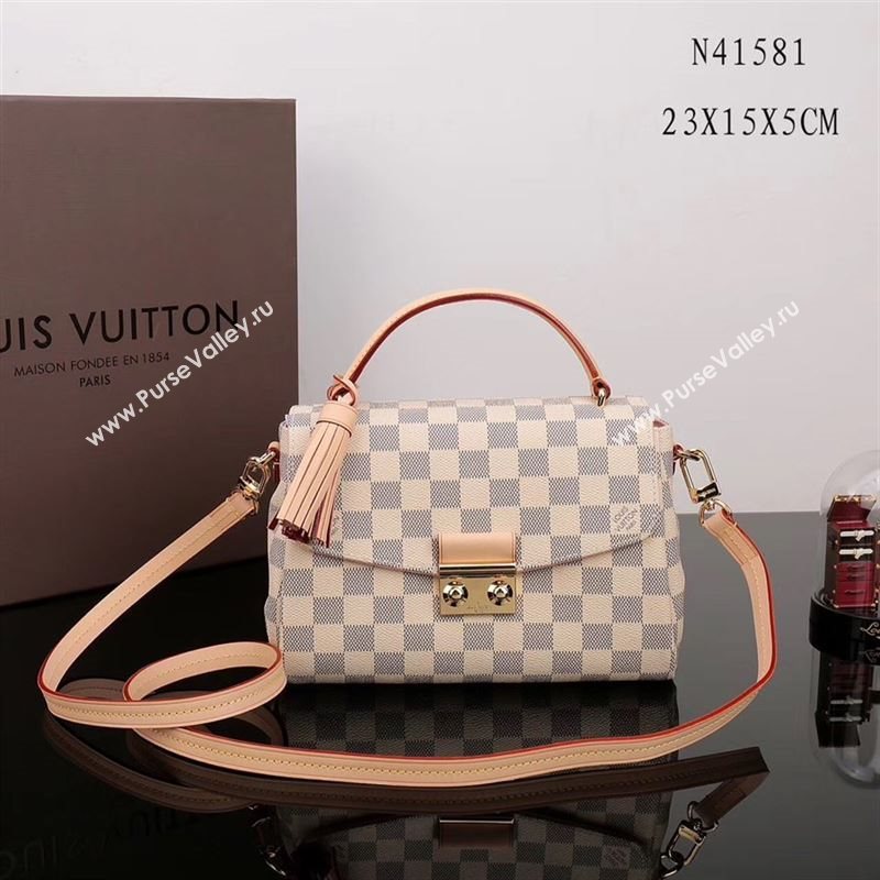 LV Louis Vuitton Croisette Bag N41581 Damier Handbag White